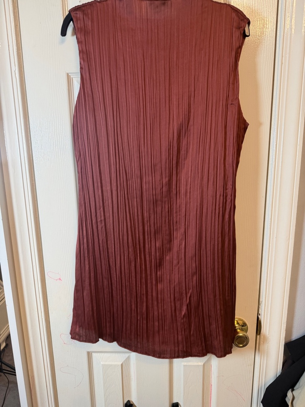 Abercrombie & Fitch Sleeveless Pleated Mini Dress - copper color